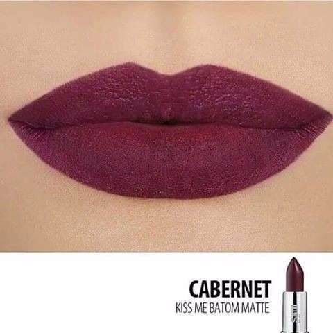 Batom Soul Kiss Me efeito Mate Cabernet