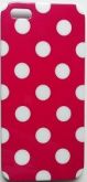 CASE ROSA COM BOLINHAS BRANCAS PARA IPHONE 5 E 5S