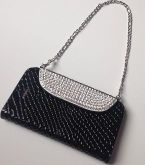 CASE BOLSA COM STRASS E FECHO MAGNETICO PRETA PARA IPHONE 4 E 4S