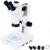 Microscópio Estereoscópico Trinocular Zoom 0,8x-5x Aumento 8x a 200X Reflete LED 2W-CS/AT-TNE-10TN