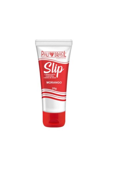Slip Lubrificante Corporal Beijável morango 20g Pau Brasil