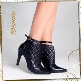 BOTA CANO CURTO TORRICELLA bico fino preta cadarço