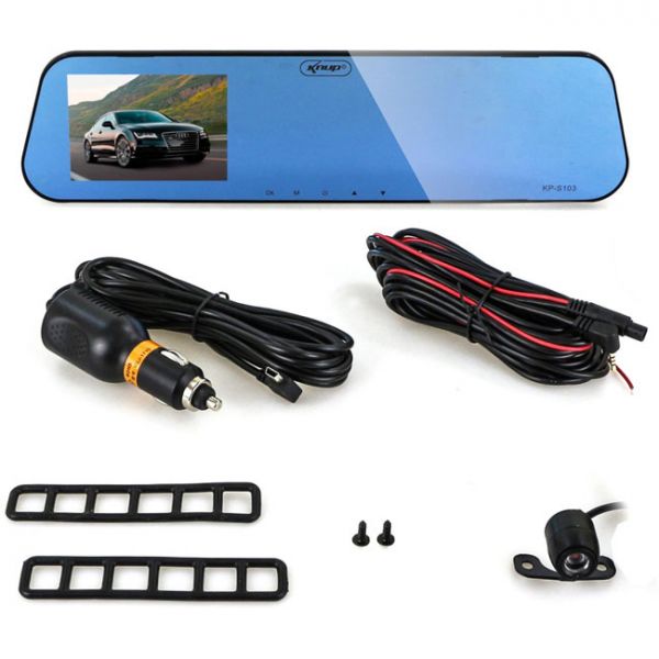 RETROVISOR COM CAMERA DE RÉ E FRONTAL