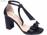 Sandália Feminina Preta Salto Grosso Torricella
