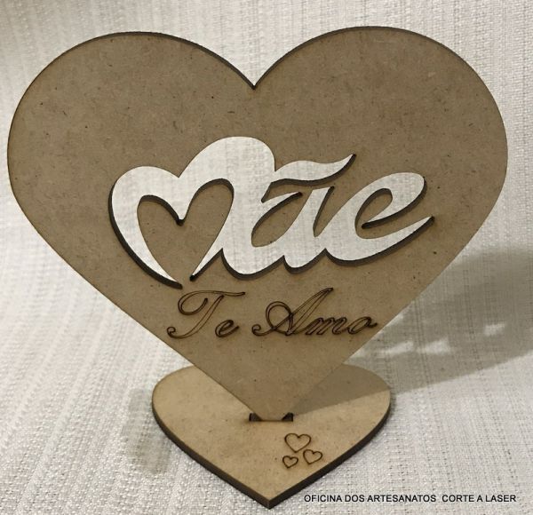 CÓD-DM23 LEMBRANCINHA MÃE TE AMO CORAÇÃO 11X6X10
