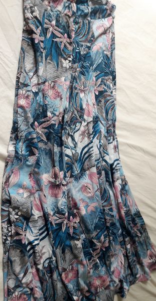 saia nova longa estampada azul/rosa gg