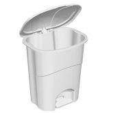 REF.482- LIXEIRA C/PEDAL 20LITROS BRANCA