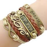 Pulseira Artesanal, em Couro, Frete Gátis.