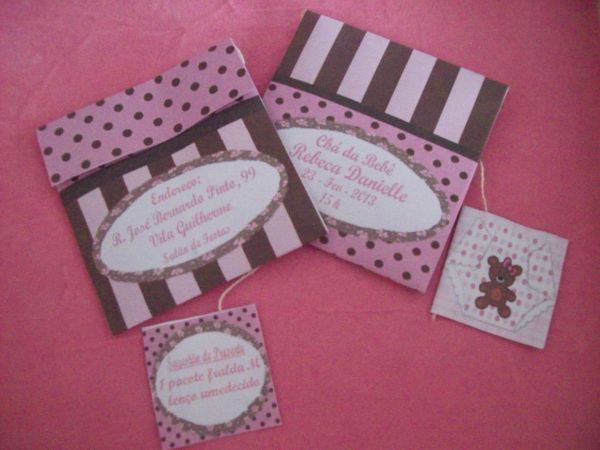 Convite-Sachet de Chá de Bebê