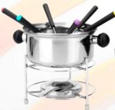 Conjunto de Fondue de Inox 410 ml com 10 Peças A Álcool