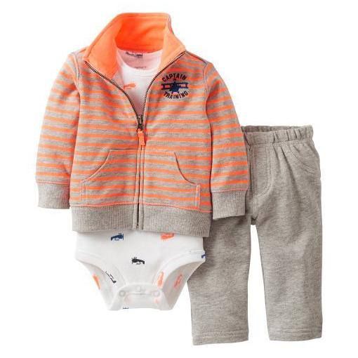 conjunto 3 peças laranja - 3 meses