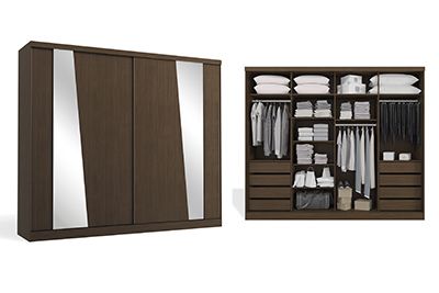 ROUPEIRO 2 PORTAS CORRER 8 GAVETAS Kappesberg. REF G551