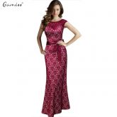 Vestido Longo De Festa Mulheres Elegantes Renda Floral
