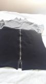 Conjunto Milanina  Saia  e  Blusa Cinza e  preto gg