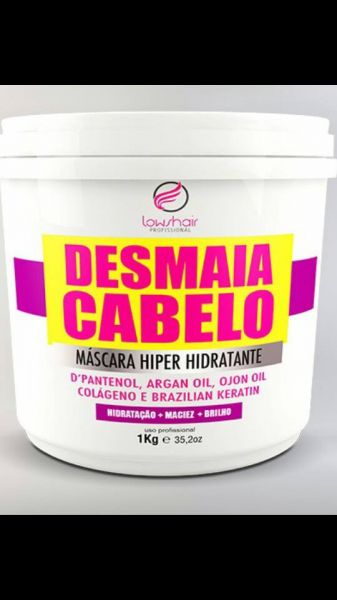 Desmaia cabelo Lows Hair - máscara hiper hidratante - D-Pantenol - keratin -ojon oil -- 1kg