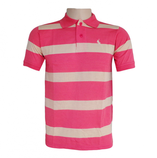 Camisa Polo Ralph Lauren Rosa e Creme
