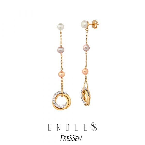 Brincos Folheados a Ouro Amarelo, Branco ou Rosé. Pérolas Cultivadas (Cor Branca ou Mista) - B15602
