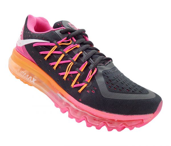 Tênis Feminino Nike Air Max 2015 Preto, Rosa e Laranja MOD:12886 Lançamento 2015