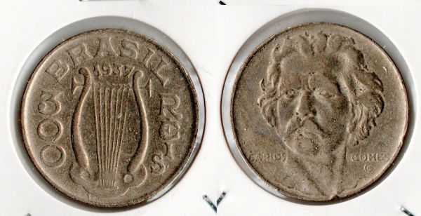 V147-1 - 300 Réis 1937 - Tiragem 4.507,000