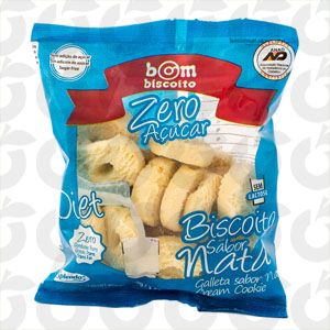 Biscoito de Nata Zero Açúcar 100 Gramas Bom Biscoito