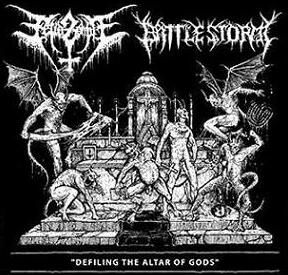 CD FETID ZOMBIE + BATTLESTORM - Defiling the Altars of Gods mexicano