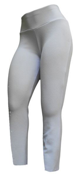 Legging plus size branca 56/58 em crepe de malha, cintura alta
