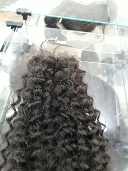Proteses Capilar cacheada Feminina cabelos naturais acabamento de mega Hair front lace