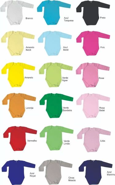 Kit 5 body baby manga longa