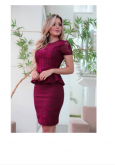 CONJUNTO PEPLUM RENDA VINHO MARSALA