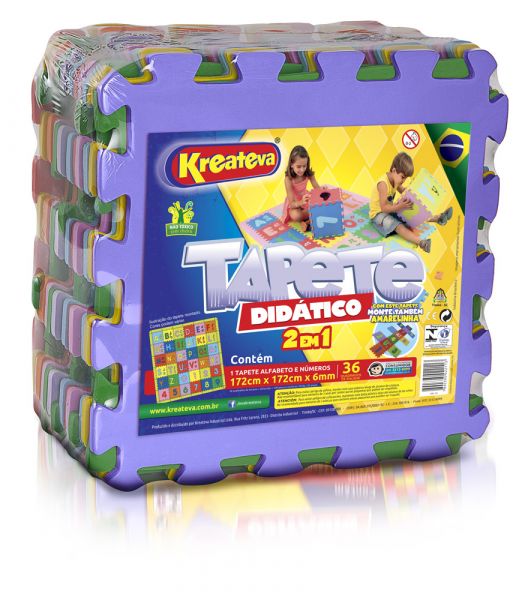 TAPETE DIDÁTICO NÚMEROS E ALFABETO 172X172CM
