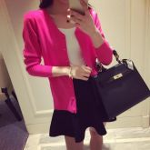 Casaco em poliéster de algodão com botões-Pink