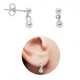 Brinco infantil folheado a prata com bolinhas - BS5074 P