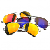 RETRO REVO COLOR MIRRORED LENS METAL AVIATOR SUNGLASSES 1485