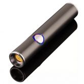 Mini Portátil FOCO Botão Luminoso de Metal USB Cigarro Eletrônico Isqueiro Sem Chama À Prova de Vent