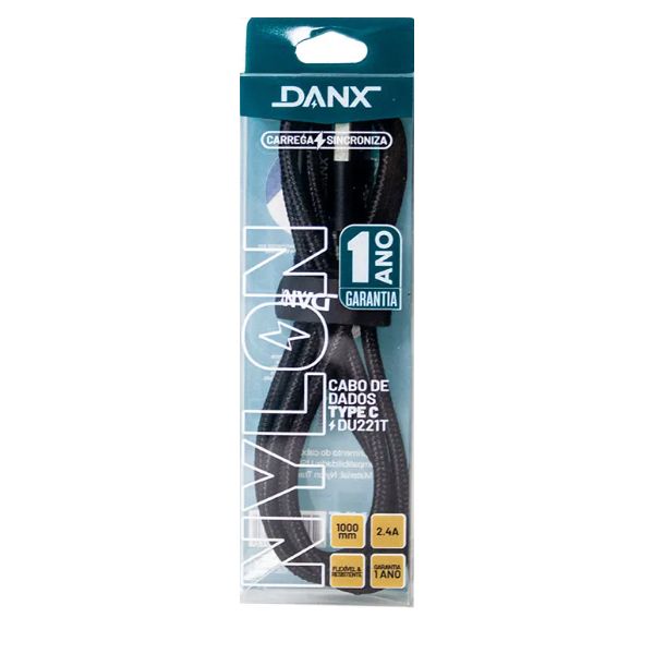 Cabo Tipo C Nylon 2.4a 1 Metro DANX DU221T