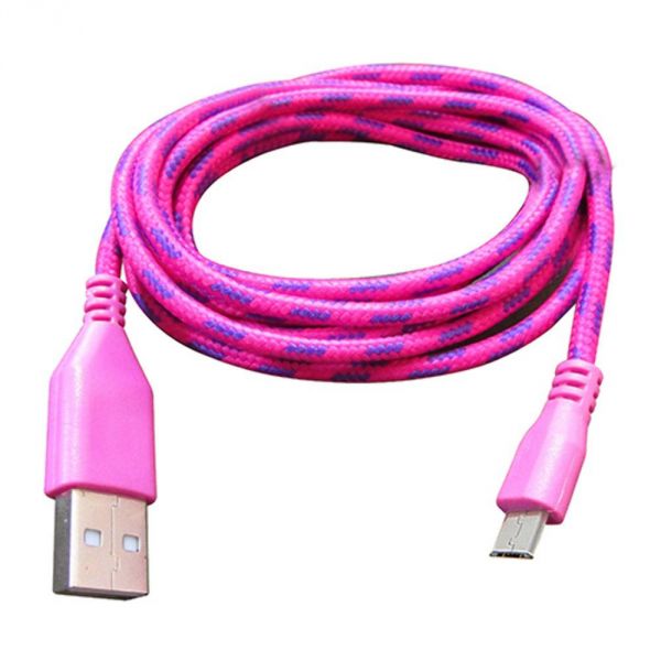 Cabo de Dados USB Corda Micro USB V8 1 Metro Multe Color