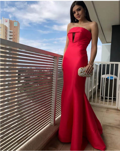 Vestido longo em zibeline forrado