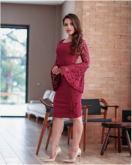 VESTIDO MANGA FLARE MARSALA/VESTIDO MODA EVANGÉLICA