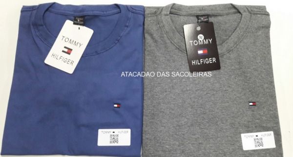 10 Peças - Camiseta Gola Careca Bordada Primeira Linha