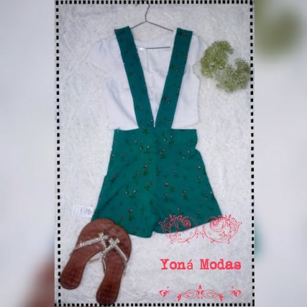 Jardineira Florida com Cropped