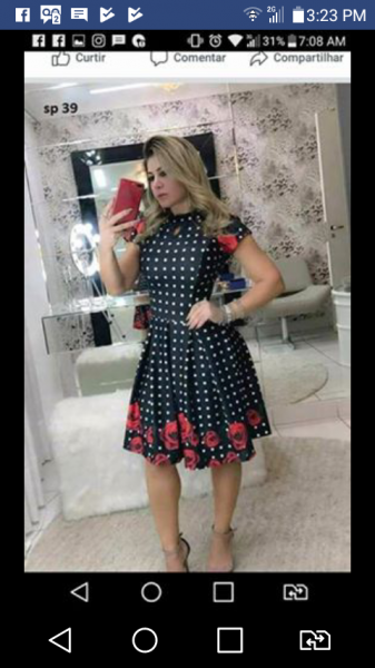 Vestido godê estampado