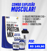 SUPER COMBO - ISOLATE PROTEIN MIX 2 KGS + CREATINA 90 GRS + BCAA 60 CAPS + COQUETELEIRA