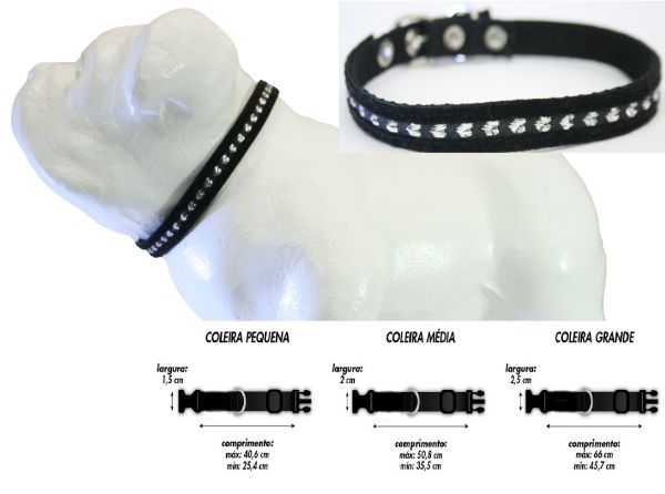 Gargantilha Preta com detalhe prata