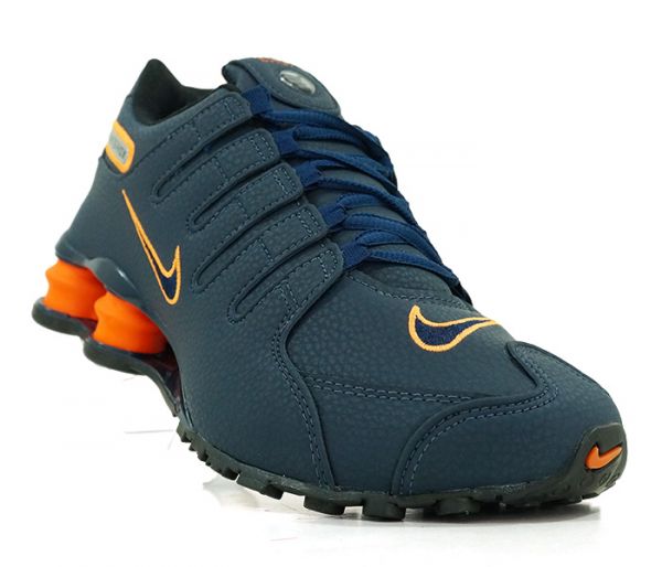 Tênis Nike Shox NZ Azul Marinho e Laranja