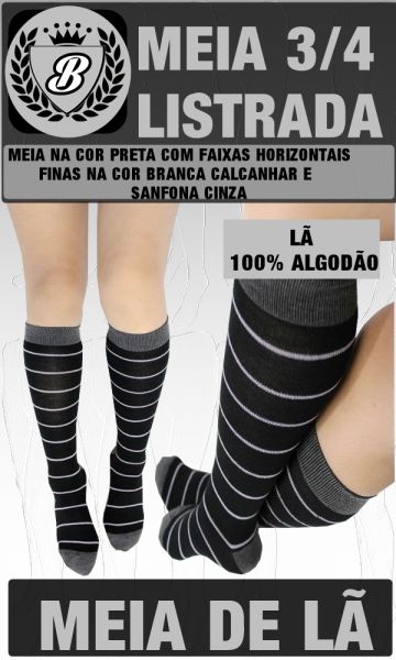 MEIA 3/4 LISTRADA