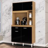 A881.Kit Cozinha Duda 90 4P1G Damasco.Preto Poquema