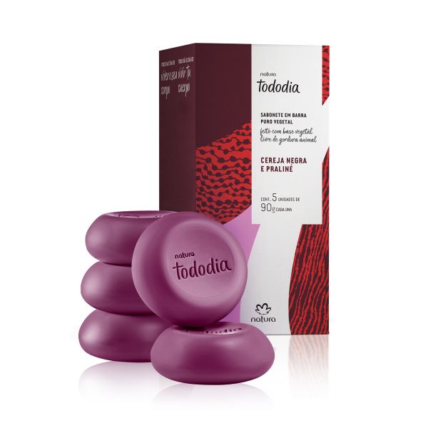 Tododia Cereja Negra e Praliné sabonete em barra - 5x90g