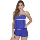 BABY DOLL EM LIGANETE ESTAMPADA SEM BOJO O131.A