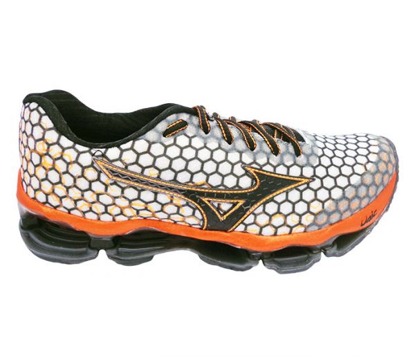 Tênis Mizuno Wave Prophecy III Branco e Laranja