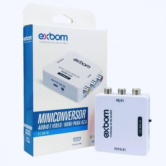 Mini Conversor HD Vídeo Hdmi X Av Rca EXBOM